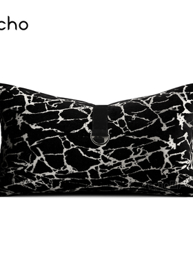 样板间Crackle冰裂釉纹软天鹅割绒轻奢客厅沙发百搭抱枕靠背腰枕