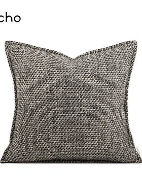 echo抱枕套沙发客厅样板间售楼处方枕靠背垫侘寂风回声棉麻方靠枕
