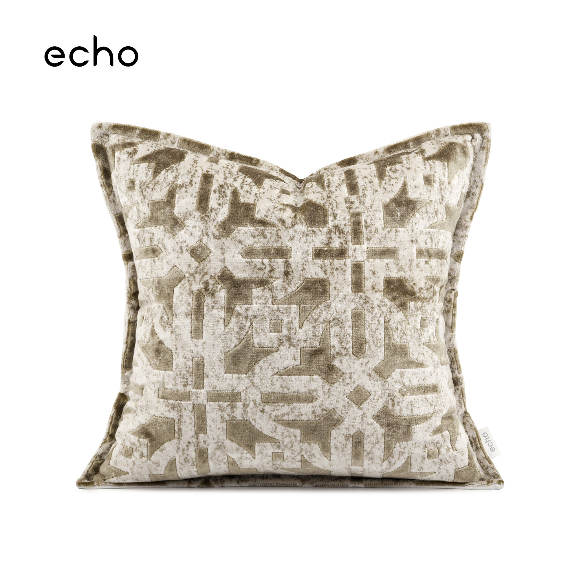echo法式轻奢沙发进口米咖白割绒抱枕Velvet throw pillow方靠垫图片