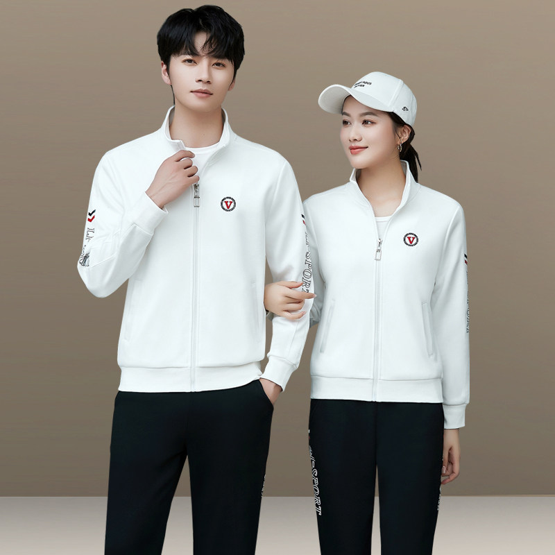 高端情侣装运动套装男女春秋季时尚跑步运动服卫衣纯棉三件式团体