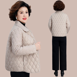 中老年妈妈轻薄棉服女款冬装2026新款夹棉外套时尚短款保暖小棉袄