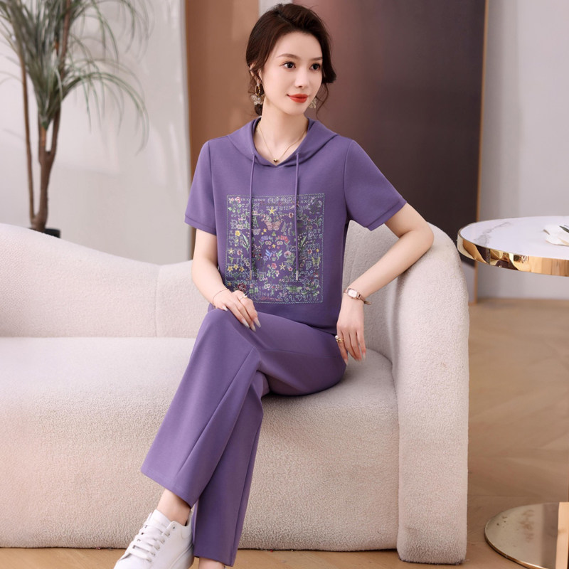 夏季运动服套装女装轻奢高级感女人味时尚洋气减龄显瘦遮肉两件套