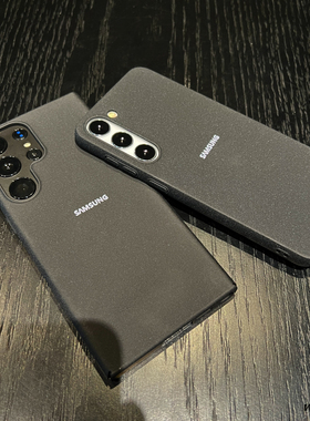 简约适用三星S24Ultra手机壳S23+磨砂硬壳S21FE防摔全包S22plus半包保护壳S25情侣外壳Note20U潮男Note10纯色