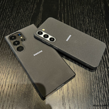 简约适用三星S24Ultra手机壳S23+磨砂硬壳S21FE防摔全包S22plus半包保护壳S25情侣外壳Note20U潮男Note10纯色