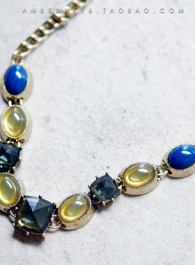 Prussian Blue 13｜Vintage 古董Monet 宫廷复古巴洛克项链
