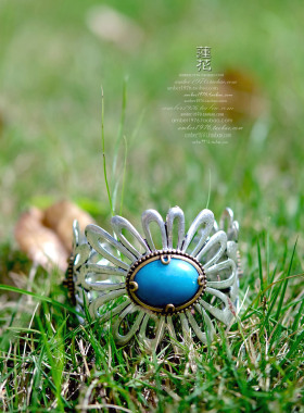 No.375 Lucky Brand 海报款 合金镀纯银复古宝石镶嵌复古雏菊手镯