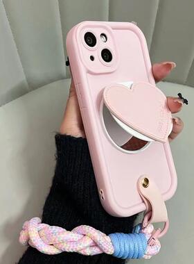 爱心镜子支架适用vivos20手机壳女vivos19/18/17/16e全包防摔x200pro个性创意x90s超火x80小众x100spro保护套