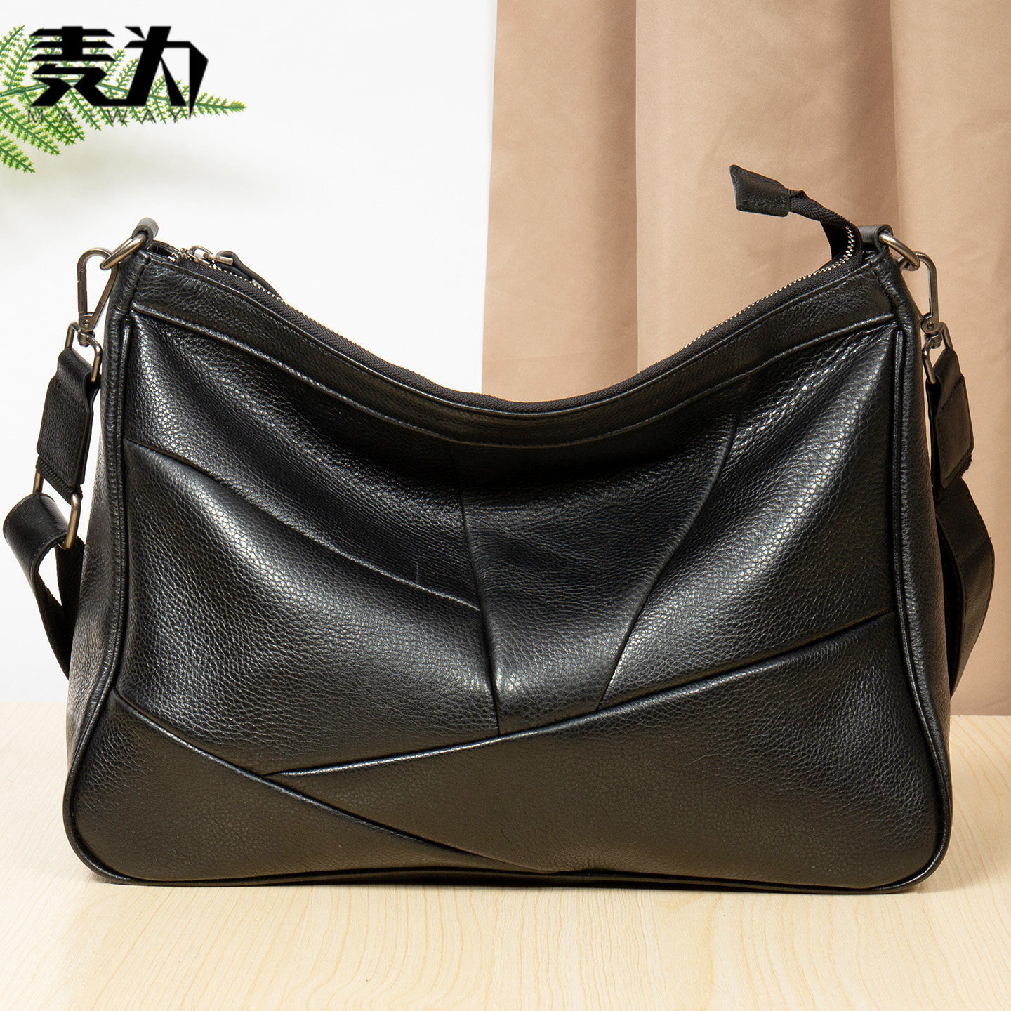 麦为2026通勤真皮单肩包高级感男包休闲头层牛皮斜挎包潮流斜背包