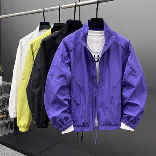 2026春季薄款立领夹克男款春夏宽松户外防晒服潮牌休闲高级感外套
