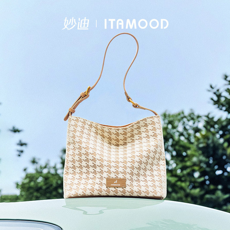 妙迪蕾丝腋下水桶包新款手拎包时尚单肩包斜挎包包女