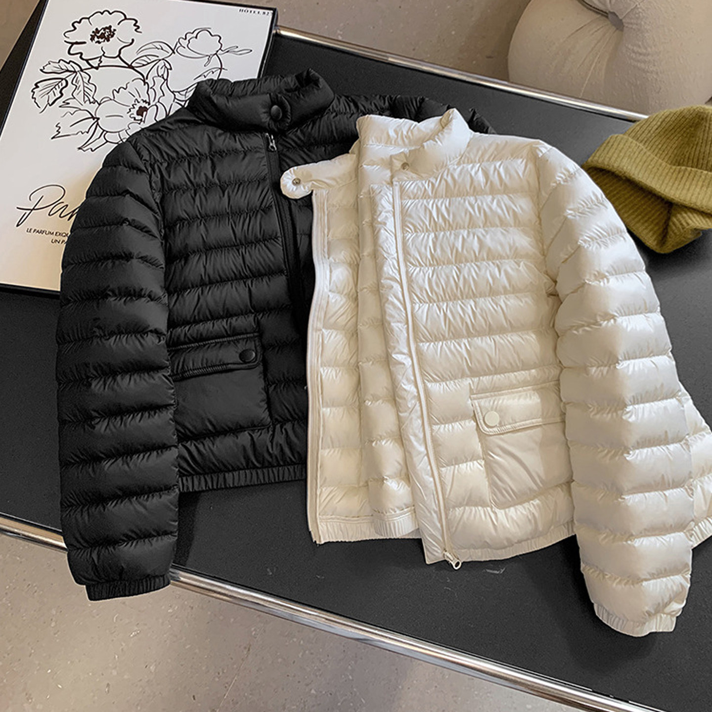 M家同款外套!可溯源安心三星90白鸭绒立领轻便短款轻薄羽绒服女