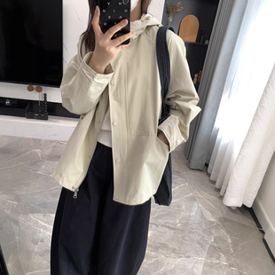 日单贵牌！ 高品质宽松显瘦短款休闲连帽风衣外套女2026早春新款