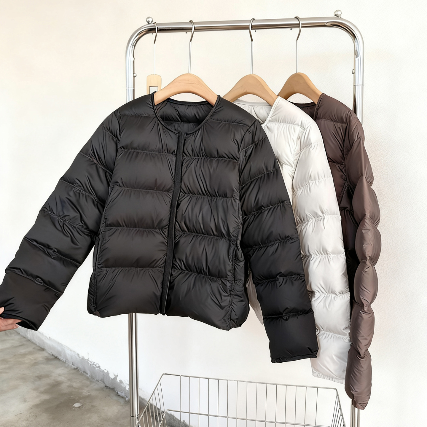 年糕羽绒服!高蓬品质90白鸭绒圆领茧型面包服冬季短羽绒服外套女