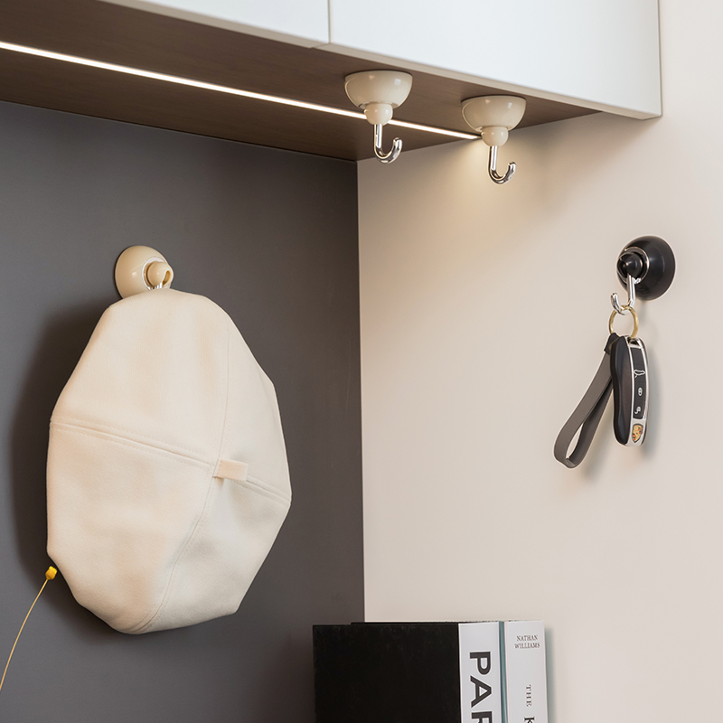 挂钩免打孔入户单个钥匙挂架玄关粘胶强力挂墙收纳置物架衣服粘钩