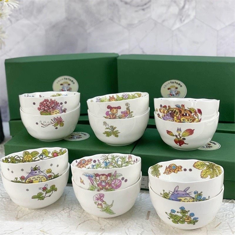 N*ritake龙猫TOTORO宫崎骏骨瓷家用餐碗精品礼物饭碗零食碗礼盒装,餐饮具,咖啡杯,淘宝优惠券,粉丝福利购,淘宝优惠卷