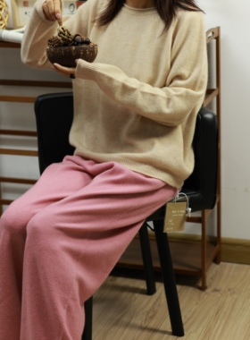 【LU】 圆领小衫   羊绒圆领套头衫 基础百搭针织上衣