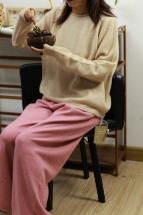 【LU】 圆领小衫   羊绒圆领套头衫 基础百搭针织上衣