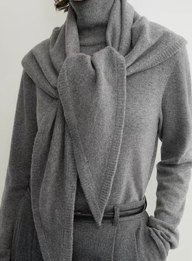 【LU】TOT***  24年新款秋冬羊毛轻盈柔软三角围巾披肩女