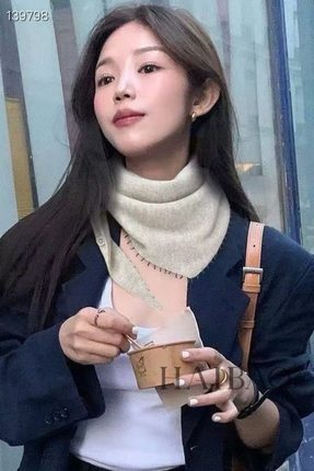 【LU】大珠小珠落玉盘   纯山羊绒手工串珠双层厚版三角巾  百搭