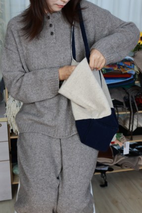 100%牦牛绒原绒色亨利领毛衣男女秋冬纯色慵懒风针织衫高级感灰色