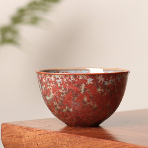 禹州神垕钧瓷茶杯钧窑主人杯茶具单杯陶瓷家用高档品茗杯原矿手工