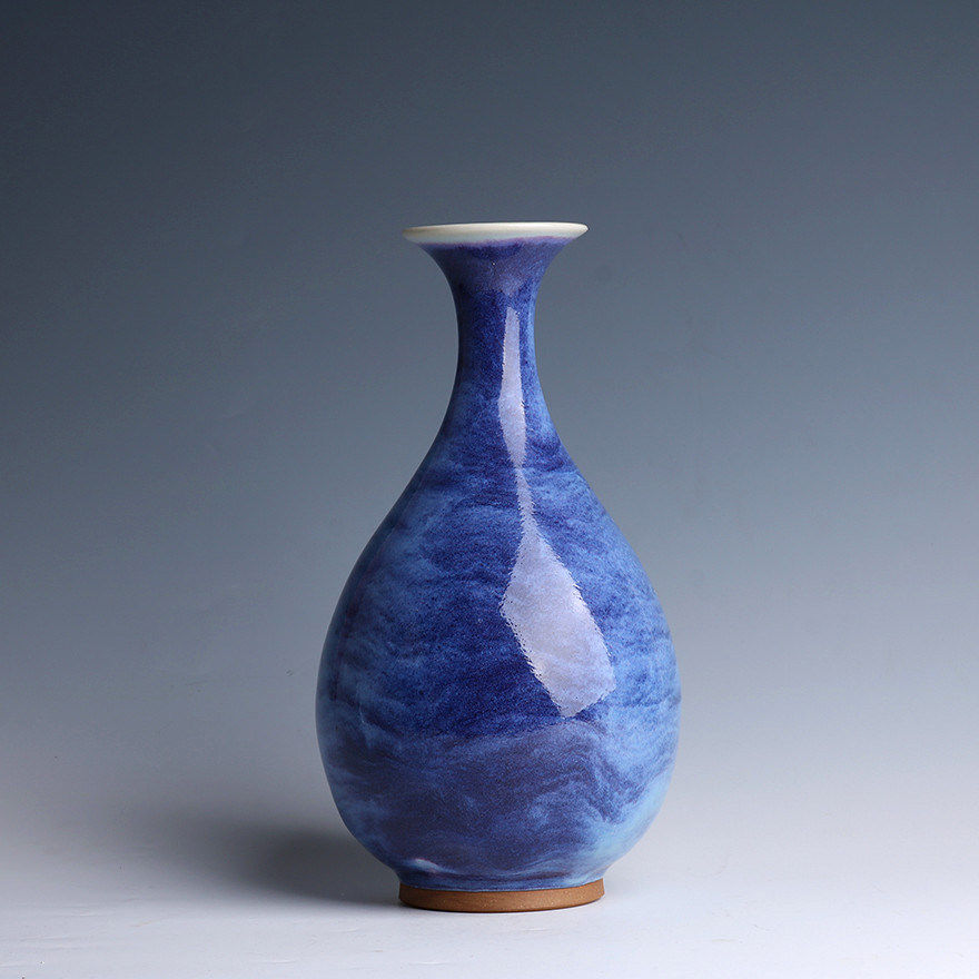 玉壶春花瓶摆件陶瓷家居装饰品钧窑煤烧钧瓷窑变开片天然原矿陶瓷,家居饰品,桌面摆件,淘宝优惠券,粉丝福利购,淘宝优惠卷