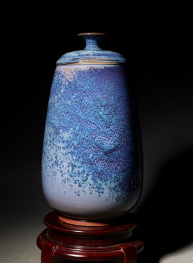 陶瓷花瓶摆件家居装饰品送礼礼品高端钧窑钧瓷煤烧手工非遗传承人