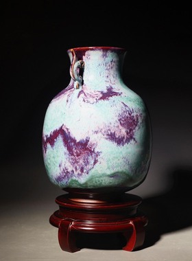 钧瓷花瓶摆件装饰品博古架玄关客厅钧窑收藏纯手工非遗传承周松建