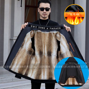 男士狐狸毛内胆派克服可拆卸加厚保暖短皮衣冬季皮草反季皮毛一体