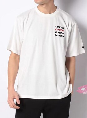 LOTTO 乐途 男子 棉质短袖T恤 四联排刺绣logo 经典运动休闲半袖