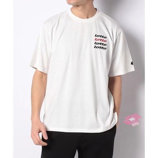 棉质短袖 T恤 四联排刺绣logo LOTTO 运动休闲半袖 男子 经典 乐途