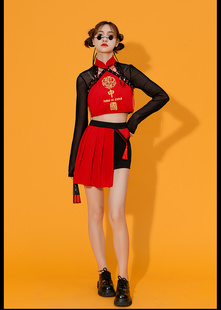 中国风爵士舞蹈服套装 kpop打歌服女团演出服 性感国潮成人街舞服装