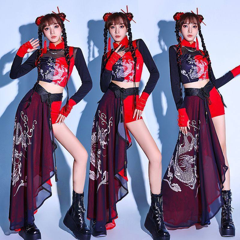 新款爵士舞女团演出服打歌服成人舞蹈服套装商演舞蹈服