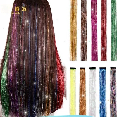 BB夹tinsel hair金丝 镭射金丝 彩色炫彩金属丝 隐形编发发夹发饰