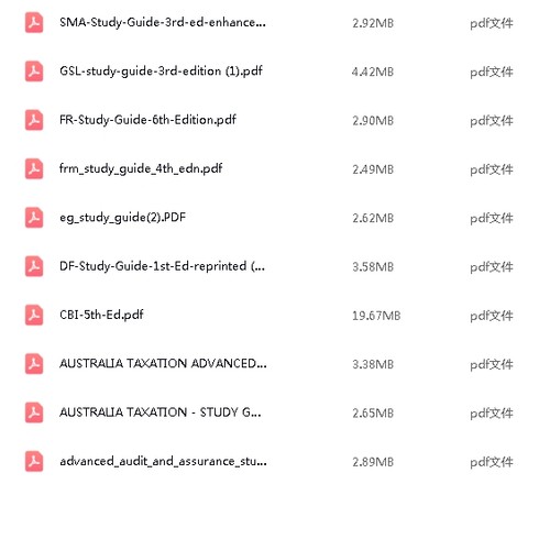 澳洲CPA study guide SMA GSL FR FRM EG DF CBI TAX AAA