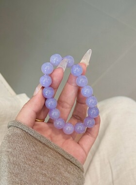 新款紫罗兰紫水晶翡翠手链单圈百搭显白手串送女友闺蜜生日礼物