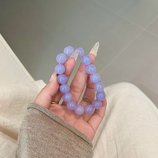 新款紫罗兰紫水晶翡翠手链单圈百搭显白手串送女友闺蜜生日礼物