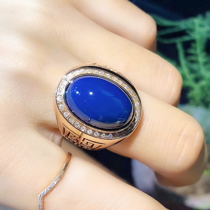 戒指蓝珀戒指金色蓝珀