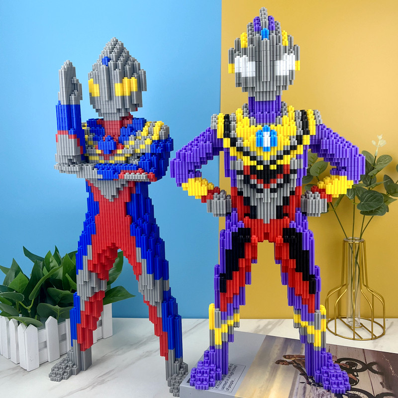 串联积木迪迦奥特曼益智玩具拼装成人男女孩儿童礼物立体拼图摆件