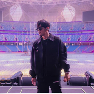 J杰伦CHOU嘉年华演唱会上海站限定夹克男秋冬羊毛呢棒球服外套