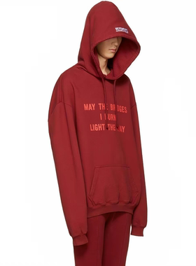 Made VTM 2017 MTB Hoodie燃烧的桥梁标语刺绣套头连帽衫 潮