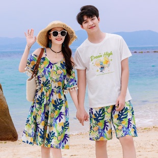 法式一裙一衣小众设计感情侣装夏季新款云南旅游穿搭海边吊带裙子