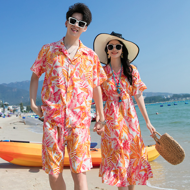 情侣装夏季旅游穿搭海边连衣裙