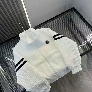 休闲白色开衫卫衣男士立领外套潮流夹克爆款棒球服2025新款上衣潮