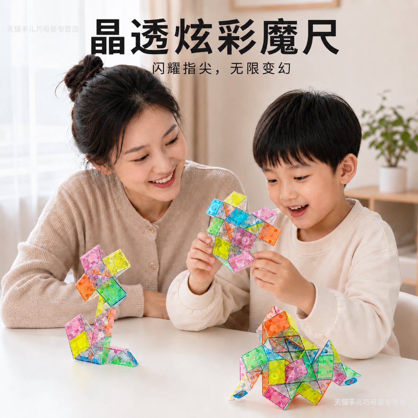 水晶魔尺磁性益智魔尺拼装