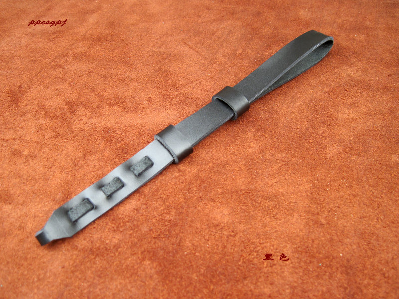 包邮照相机纯皮黑色定制手腕带