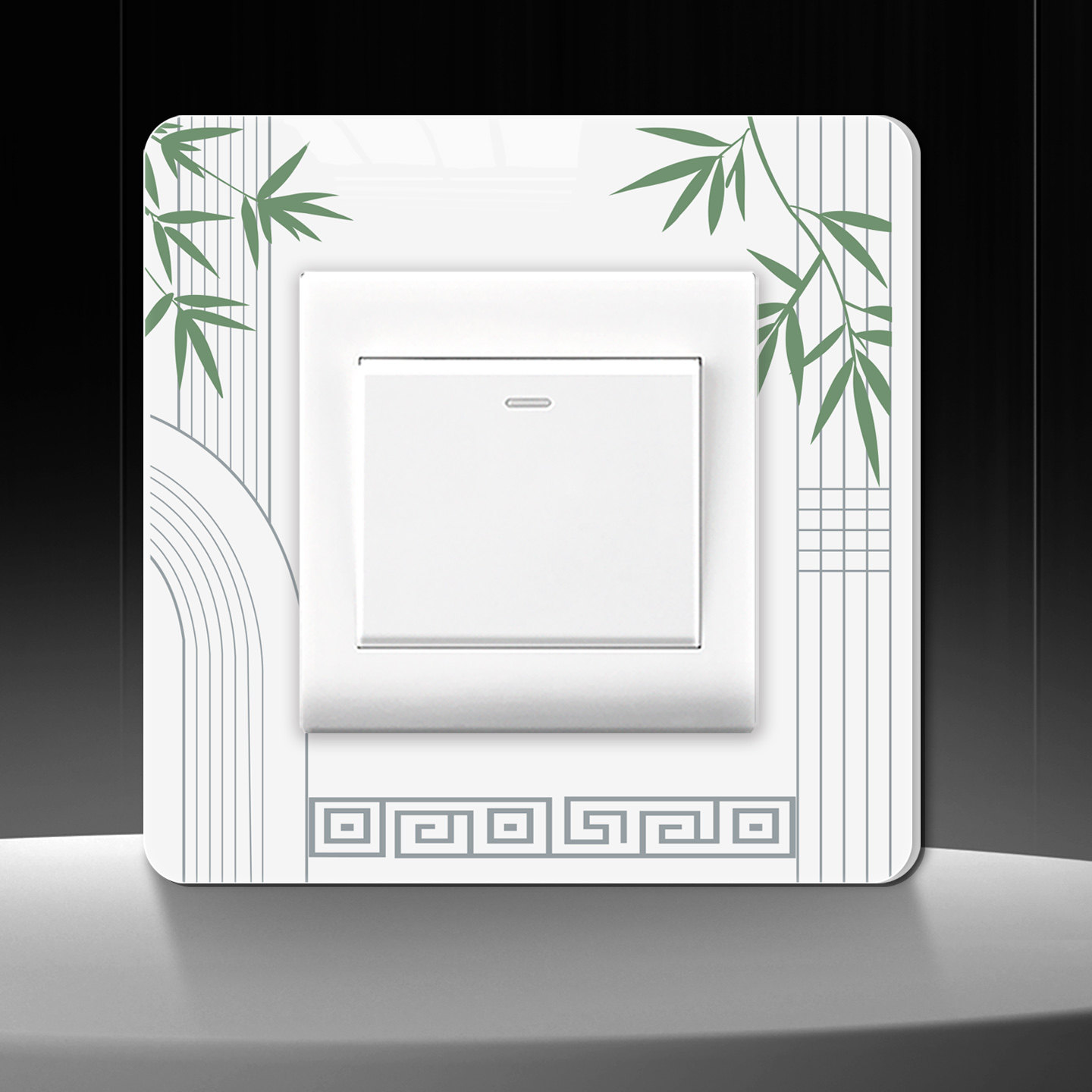 中式插座边框套清新素雅墙面装饰贴定制自粘贴亚克力开关面板墙贴