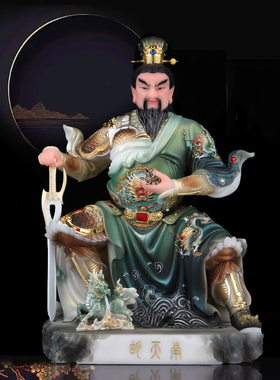 胡天南神像胡二太爷圣丰汉白玉石