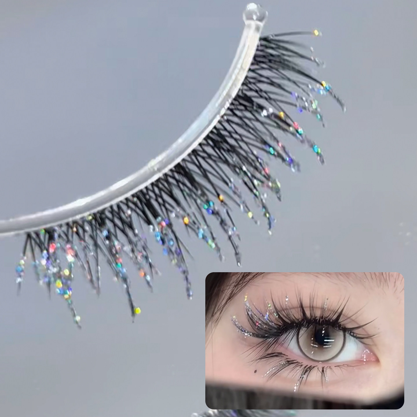 谁用谁发光碎钻假睫毛亮片爆闪
