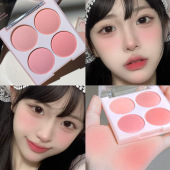超甜蜜瓜粉 四色腮红盘冰淇淋柔雾哑光细腻低饱和自然提气色裸妆